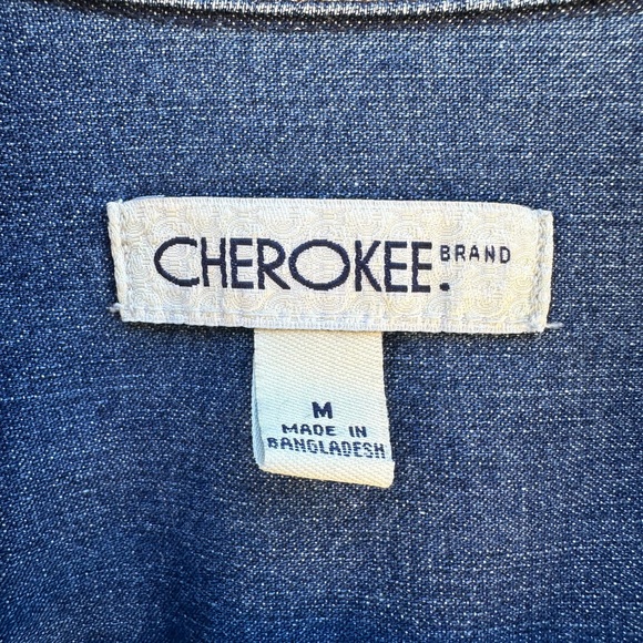 Cherokee Blue Jean Jacket with Pink Floral Embroidery - Picture 4 of 5